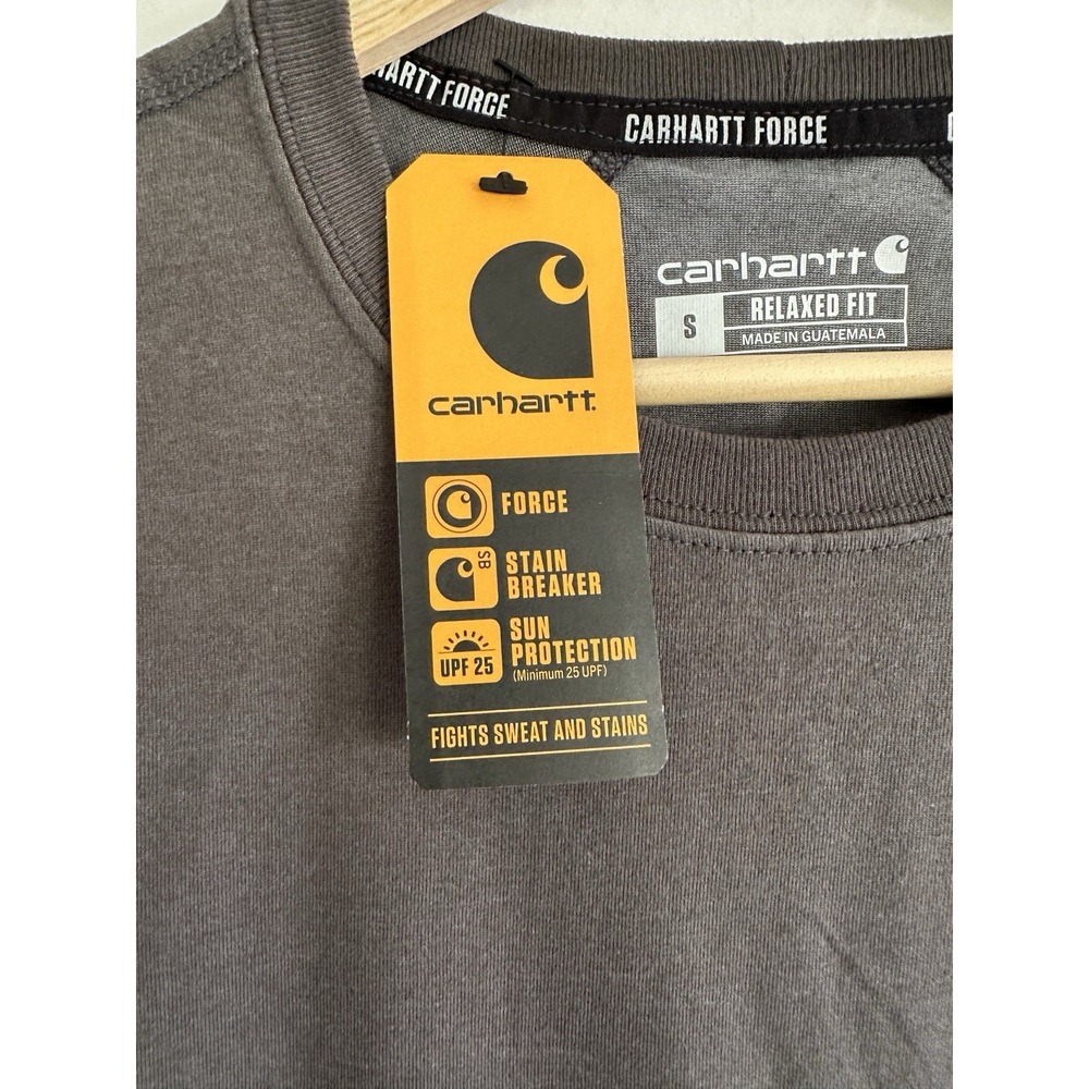 Men's S Carhartt TK4616 Force Relaxed Fit Midweight Short Sleeve Pocket T-Shirt - Picture 6 of 9